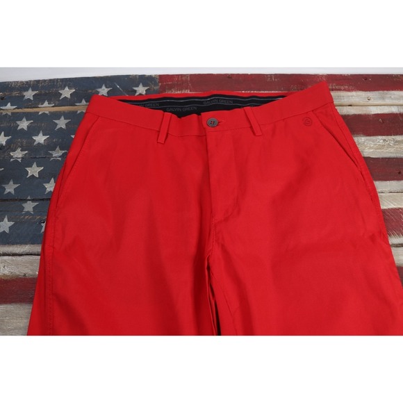 Noah Galvin Green Mens Golf Pants Red 30x30 Breathable Performance - Picture 8 of 10